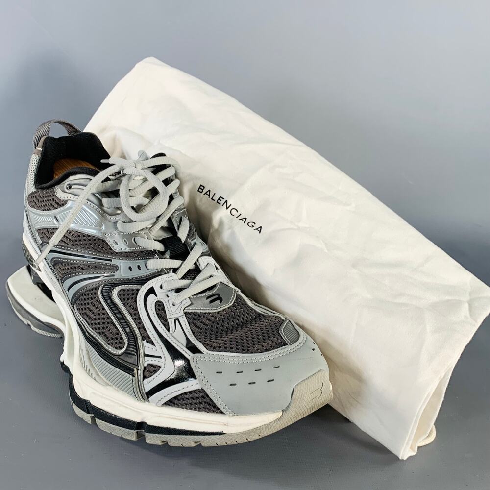 BALENCIAGA Size 10 X-Pander Grey Black Color Block Nylon Athletic Sneakers - Picture 7 of 8